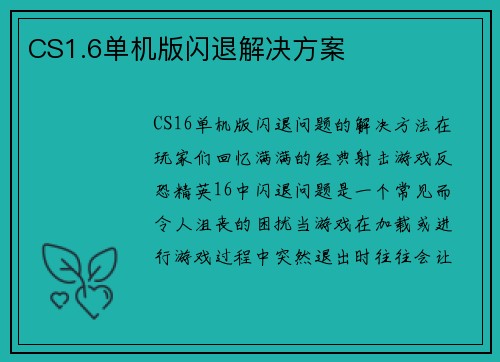 CS1.6单机版闪退解决方案